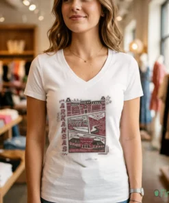 Arkansas Campus Landmarks Vintage White T-Shirt