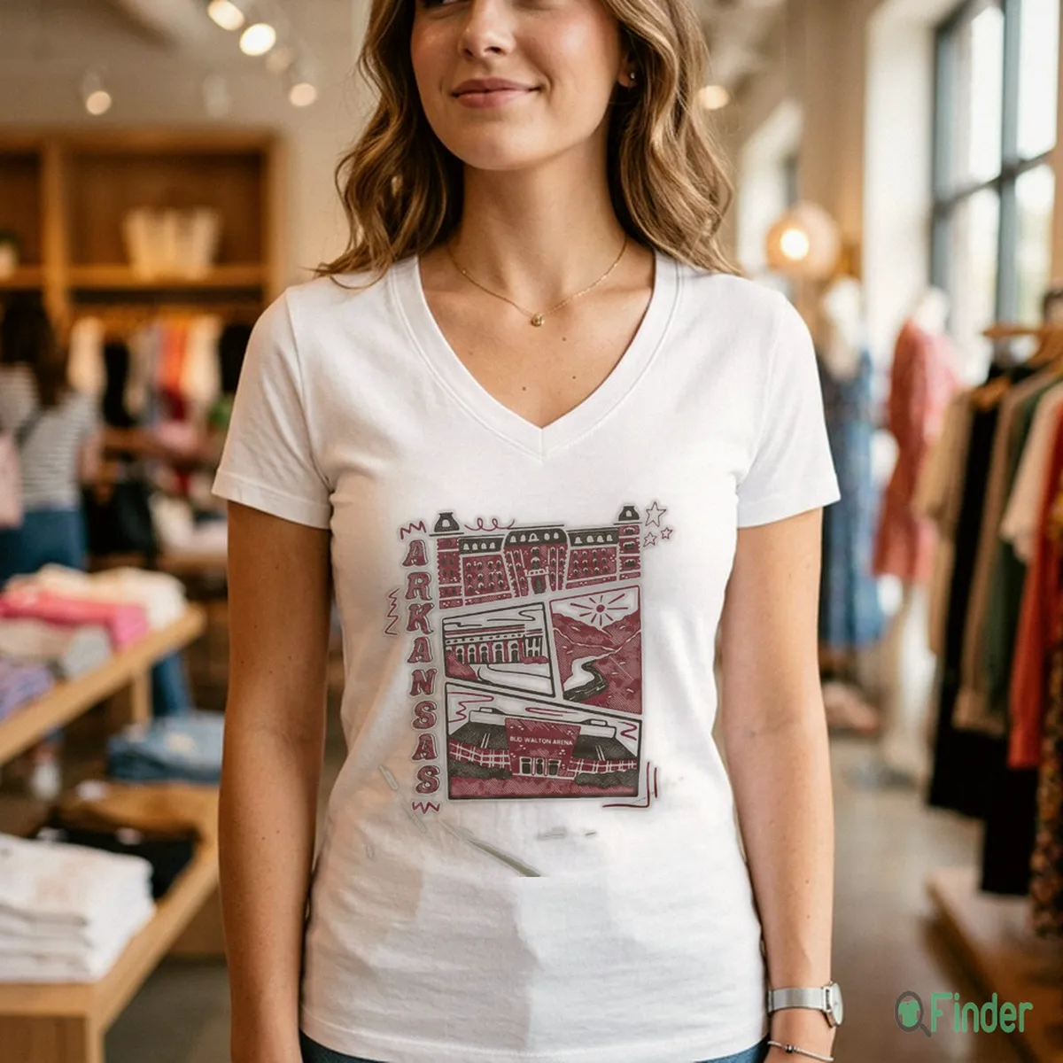 Arkansas Campus Landmarks Vintage White T Shirt Arkansas Campus Landmarks Vintage White T-Shirt