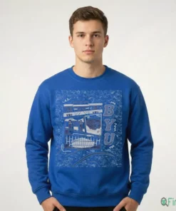 BYU Campus Landmarks Vintage Blue T-Shirt