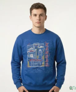 Kansas Campus Landmarks Heather Royal T-Shirt