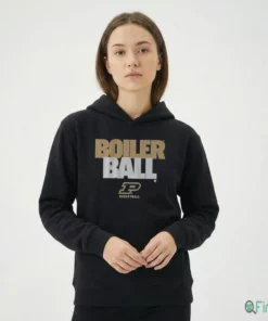 Purdue Basketball Boiler Ball Text Stack T-Shirt