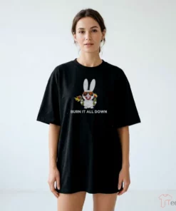 Burn It All Down Angry Bunny T-Shirt