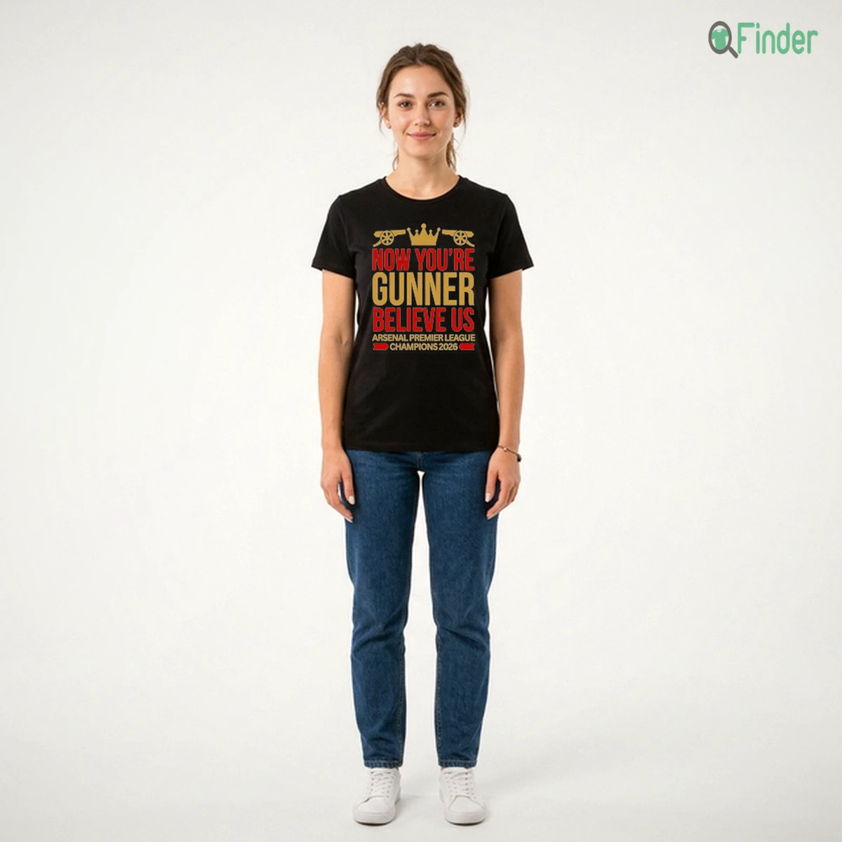 Officila NOW YOU'RE GUNNER BELIEVE US Arsenal Premier League Champion Shirt Officila NOW YOU'RE GUNNER BELIEVE US Arsenal Premier League Champion Shirt