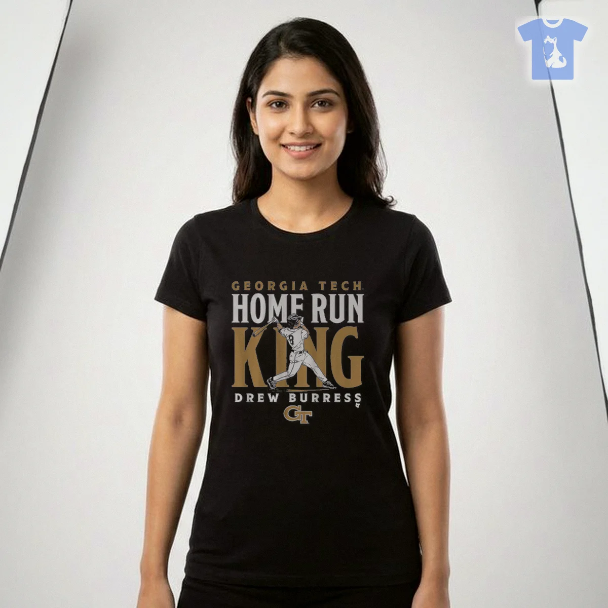 Georgia Tech Baseball Drew Burress Home Run King T Shirt Georgia Tech Baseball Drew Burress Home Run King T-Shirt