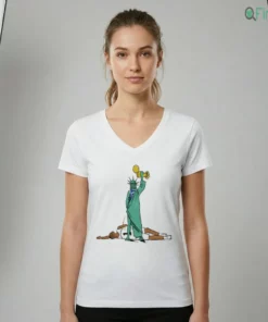 New York Knicks Champions NBA 2026 Statue Of Liberty Peeing On Wembanyama Shirt