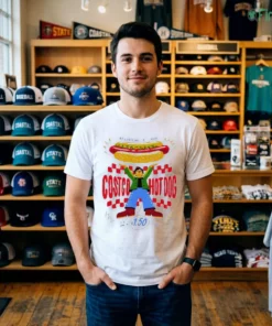 Funny Retro Costco Hot Dog Graphic Tee Shirt