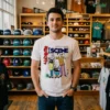 Vintage Old Master Q Cartoon Scene Graphic Shirt