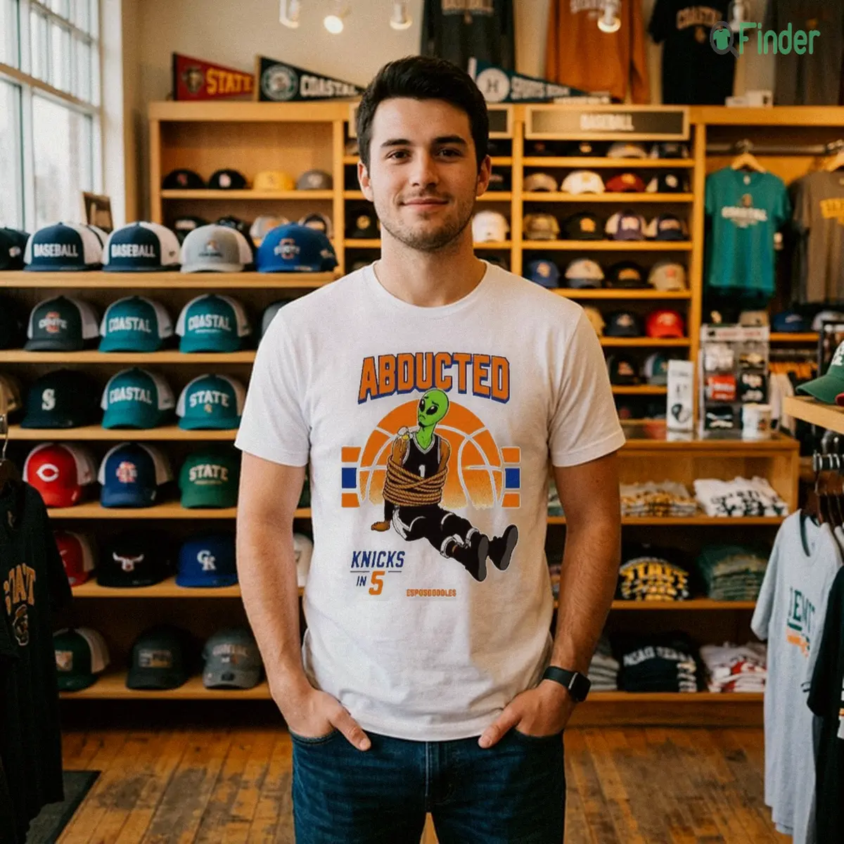 Abducted Knicks In 5 Esposdoodles Alien Basketball Shirt Abducted Knicks In 5 Esposdoodles Alien Basketball Shirt