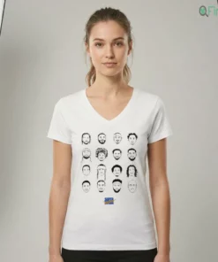 Super Knicks All Players Cartoon Caricature Line Art Graphic Print Shirt