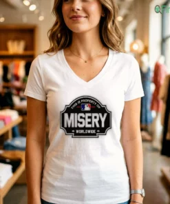 Property Of Misery Worldwide Baseball Logo Graphic Tee Shirt