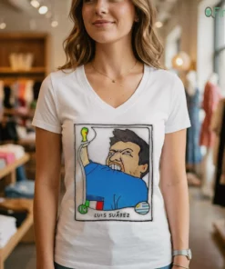Luis Suarez Uruguay Football Player Biting Jersey Cartoon Shirt