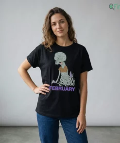 Creepy Squidward February Birthday MeatCanyon Style Distorted Cartoon Character Shirt
