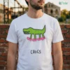Crocs Crocodile Wearing Pink Shoes Funny Crocodile Parody Shirt