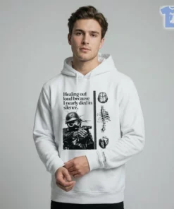 Healing Out Loud Because I Nearly Died In Silence Soldier Brain Anatomy Urban Streetwear Graphic Shirt