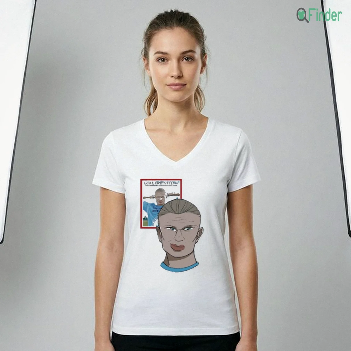 Erling Haaland Time Magazine Goal Oriented Caricature Manchester City Fan Graphic T Shirt Erling Haaland Time Magazine Goal Oriented Caricature Manchester City Fan Graphic T Shirt
