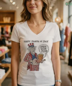Happy Fourth Of July Uncle Sam Trump Quaid Open Your Mind Meme Shirt