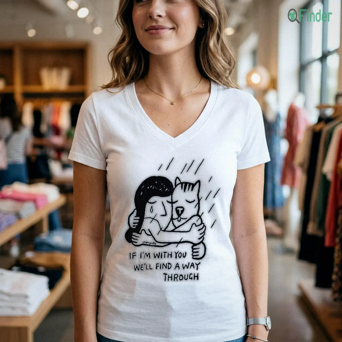 Jeremyville If Im With You Well Find A Way Through Cat Hug Rain Cute Illustration Shirt Jeremyville If Im With You Well Find A Way Through Cat Hug Rain Cute Illustration Shirt