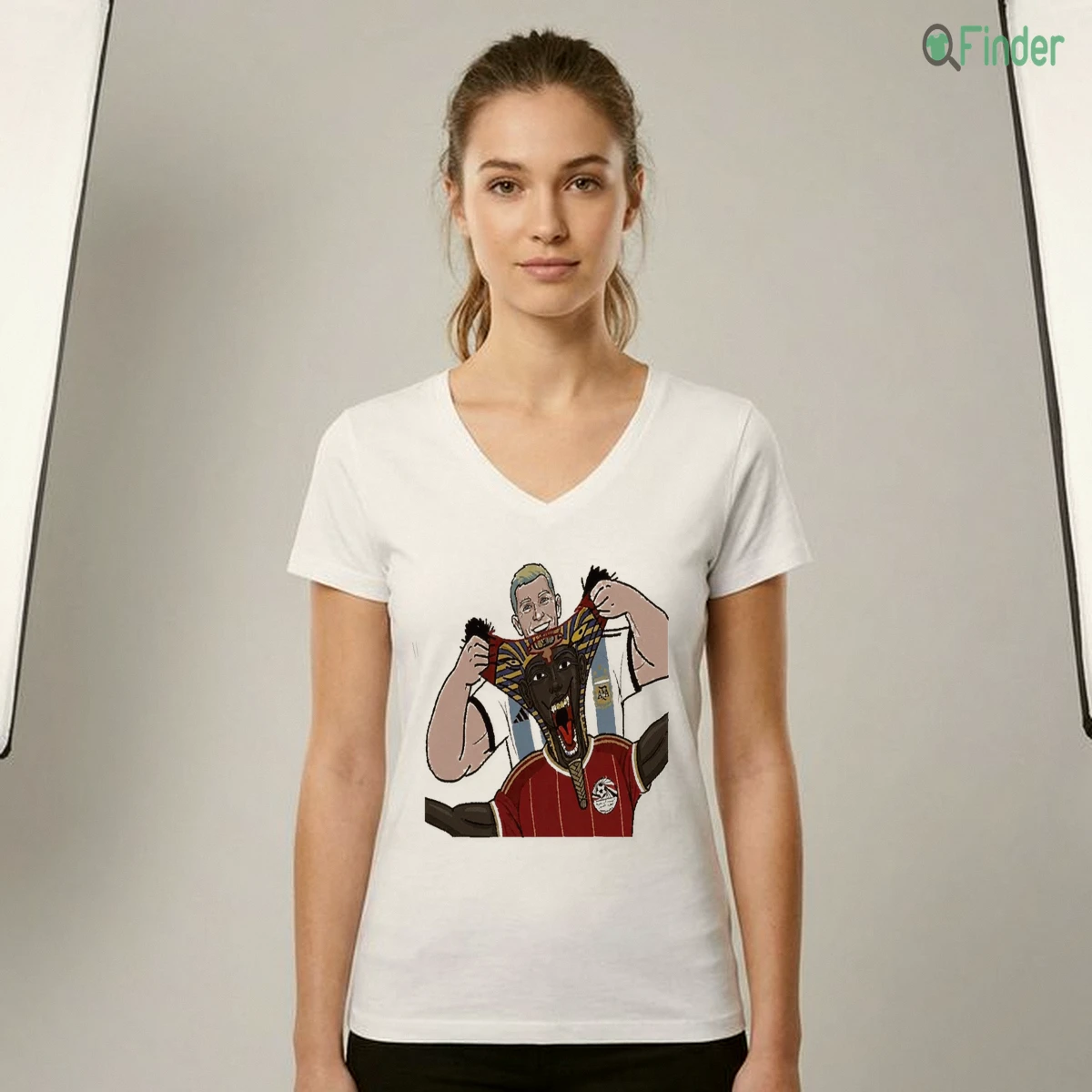 Argentina Football Player Holding Egypt Pharaonic Mask Meme Cartoon Graphic Shirt Argentina Football Player Holding Egypt Pharaonic Mask Meme Cartoon Graphic Shirt