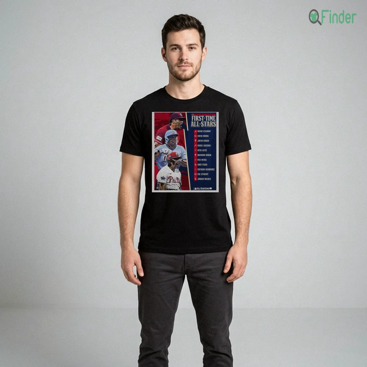 MLB National League First Time All Stars Players Roster Graphic Shirt MLB National League First Time All Stars Players Roster Graphic Shirt