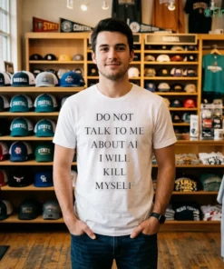 DO NOT TALK TO ΜΕ ABOUT AI I WILL KILL MYSELF Shirt