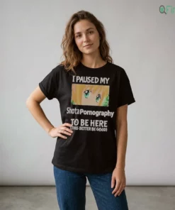 I Paused My Anime Shota Girl Green Eyes Gaming Meme Shirt