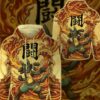 Anime PKM Lucario Japanese Kanji Aesthetic All Over Printed Sweatshirt Hoodie