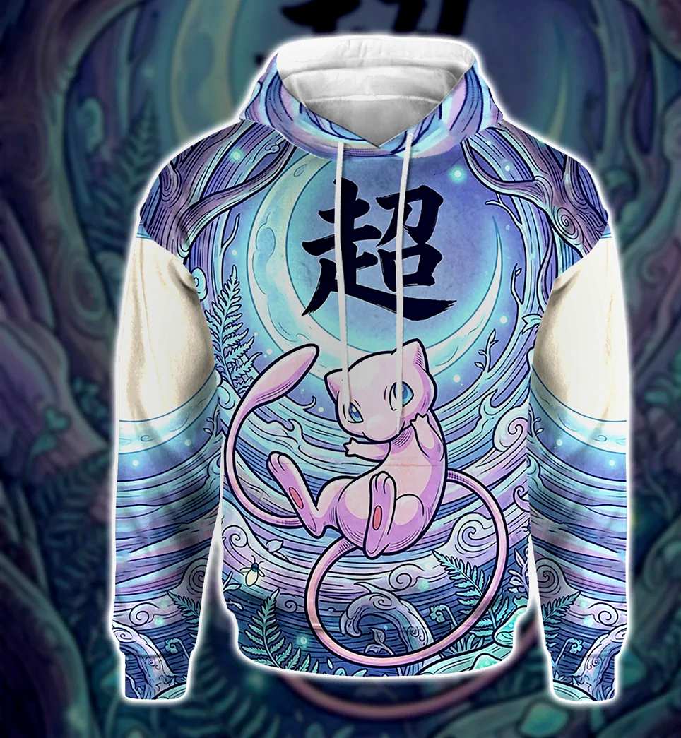 Anime PKM Mew Japanese Kanji Aesthetic All Over Printed Sweatshirt Hoodie Zip Anime PKM Mew Japanese Kanji Aesthetic All Over Printed Sweatshirt Hoodie Zip