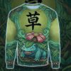 Anime PKM Venusaur Japanese Kanji Aesthetic All Over Printed Sweatshirt Hoodie
