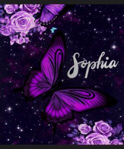 purple butterfly flower custom blanket personalized name gifts for girl 2