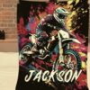 racing motorcycle splatter painting style customized blanket personalized 1