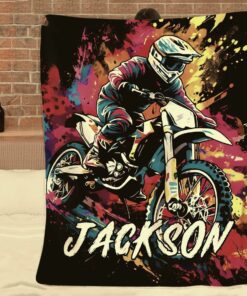 racing motorcycle splatter painting style customized blanket personalized 1