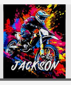racing motorcycle splatter painting style customized blanket personalized 2