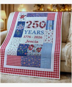 rustic celebration quilted printed blanket personalized name gift for 1
