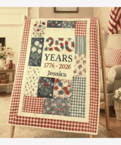 rustic celebration quilted printed blanket personalized name gift for 2