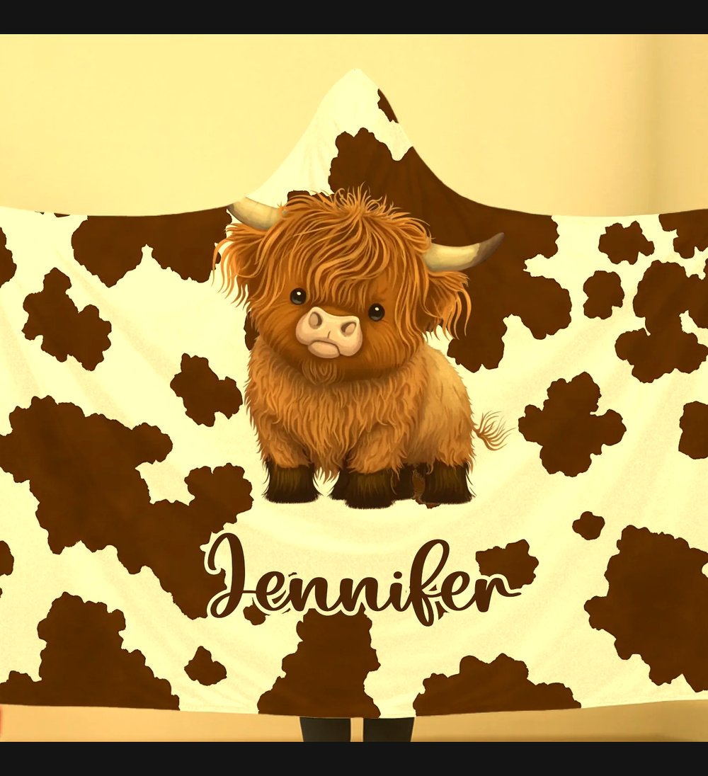 who loves highland cows personalized name highland cows hooded blanket gift 1 who loves highland cows personalized name highland cows hooded blanket gift 1