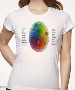 wnba basketball teams color wheel palette graphic vintage retro basketball shirt 1
