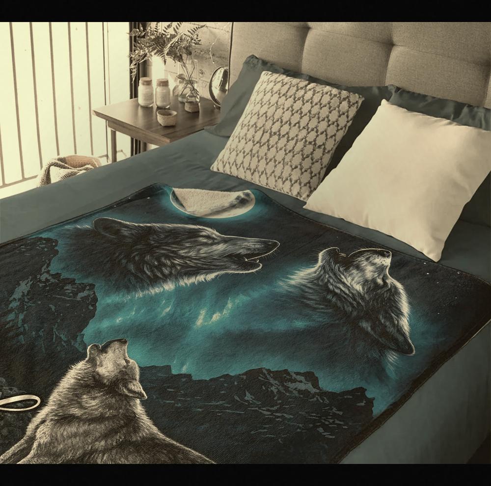 wolf howl moon custom blanket personalized name gifts for wolf lovers 3 wolf howl moon custom blanket personalized name gifts for wolf lovers 3