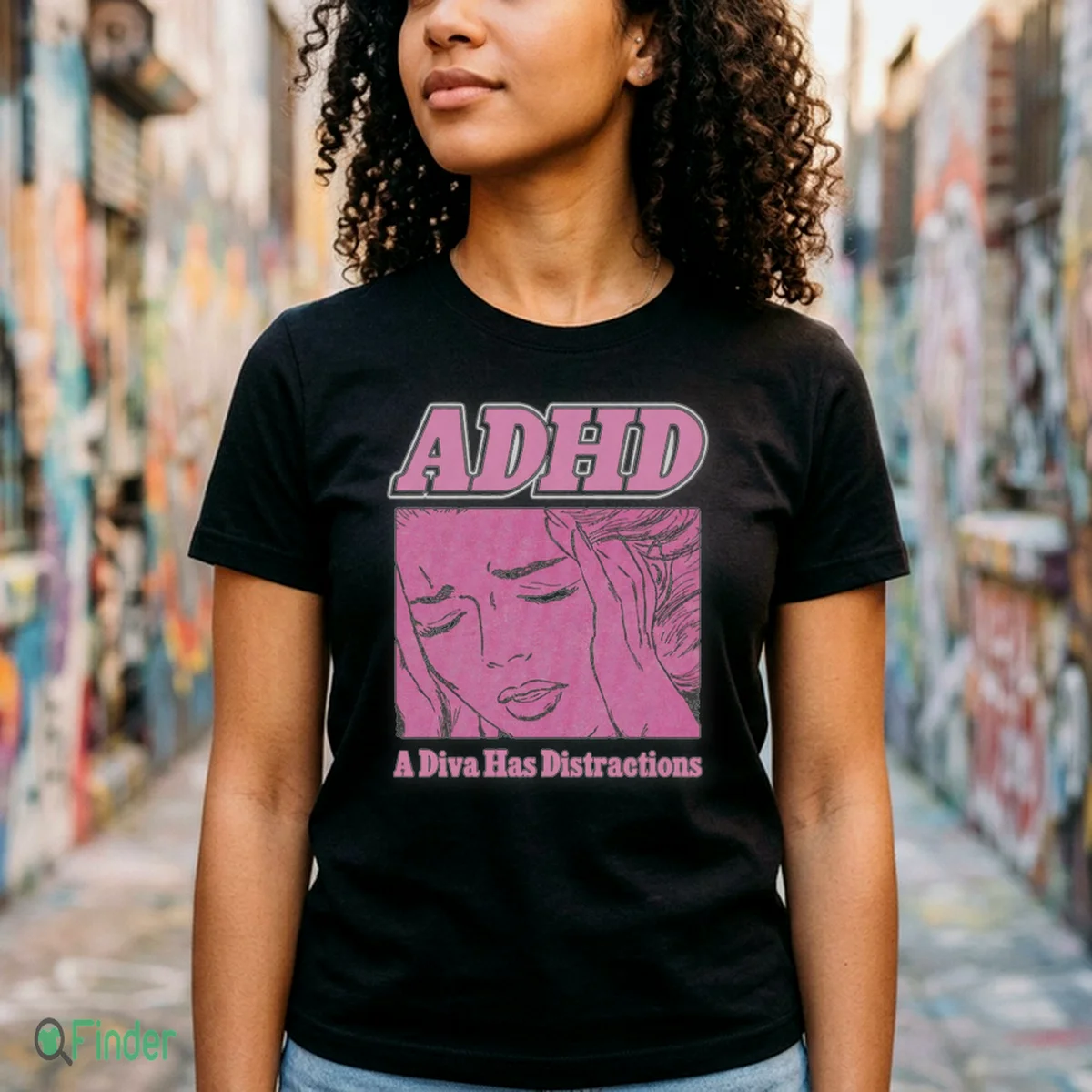 ADHD A Diva Has Distractions T-Shirt - Design Preview