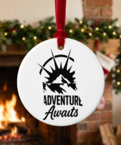 adventure awaits vinyl decal ornament