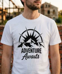 adventure awaits vinyl decal tshirt white male3