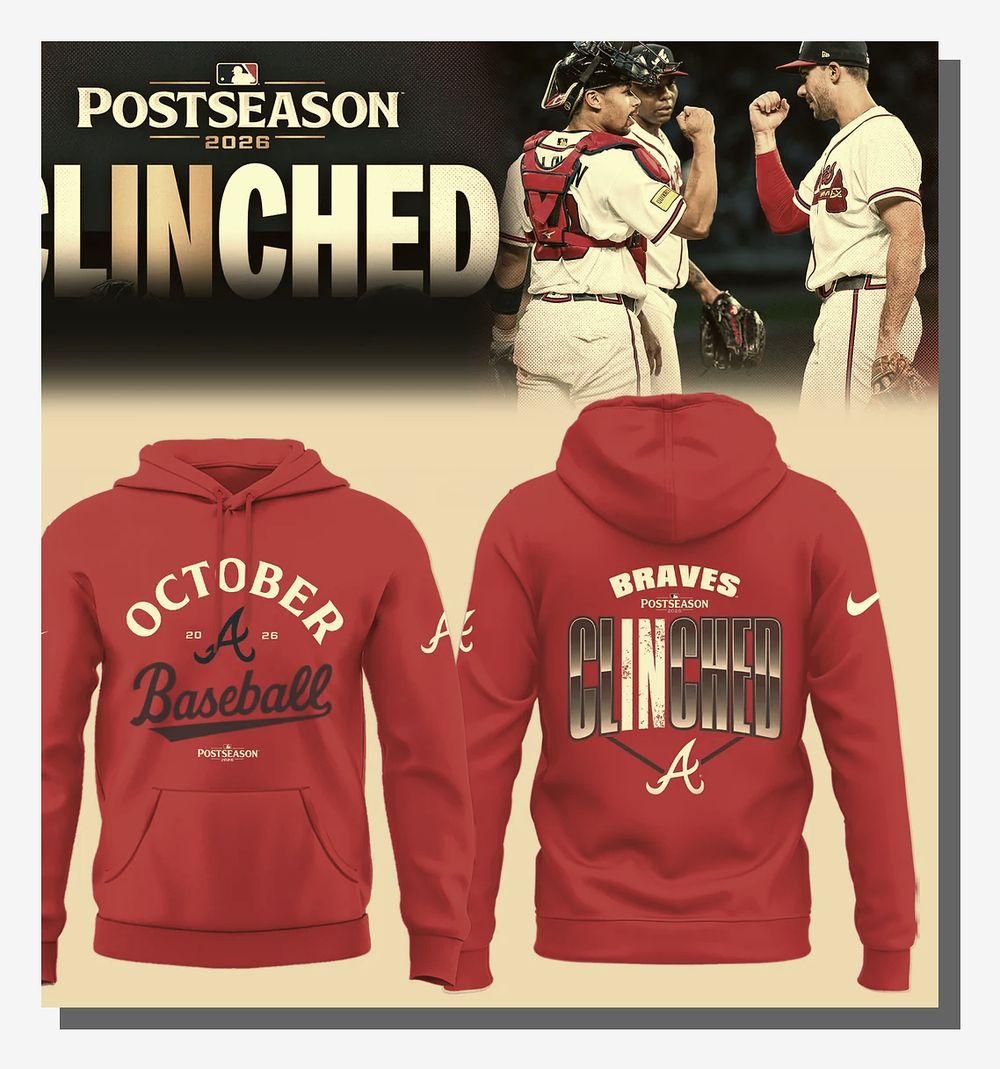 Atlanta Braves 2026 MLB Postseason Clinched Dugout 3D Hoodie - Design Preview