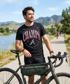 atlanta braves 2026 nl east division champions black tshirt gravel bike