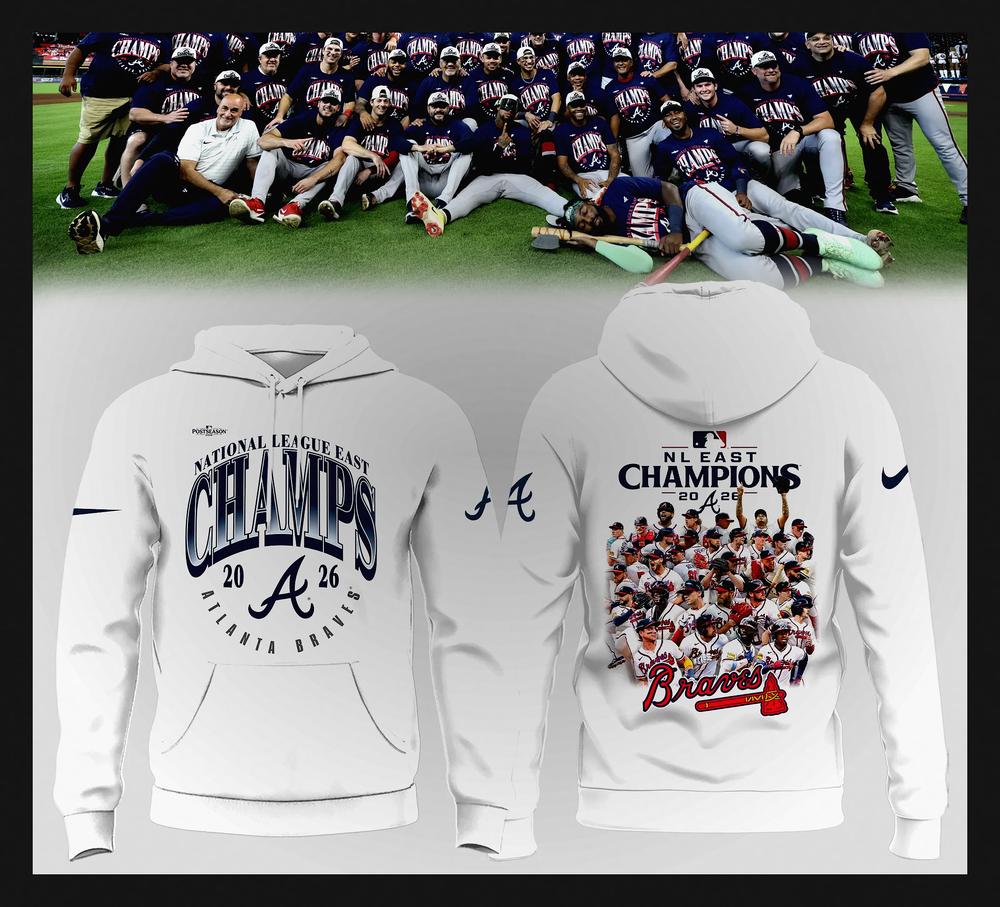 Atlanta Braves 2026 NL East Division Champions Postseason Hoodie - Design Preview
