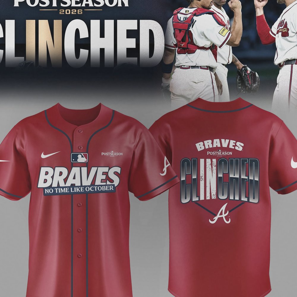Atlanta Braves Postseason 2026 Clinched October Baseball Jersey - Design Preview