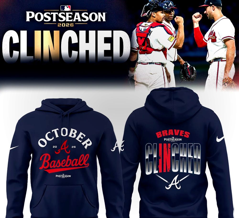 Atlanta Braves Postseason Clinched 2-Sided Print 2026 3D Hoodie - Design Preview