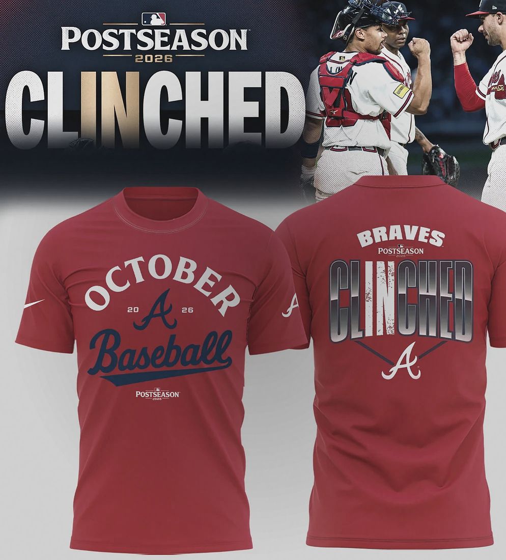 Atlanta Braves Postseason Clinched 2-Sided Print 2026 3D T-Shirt - Design Preview