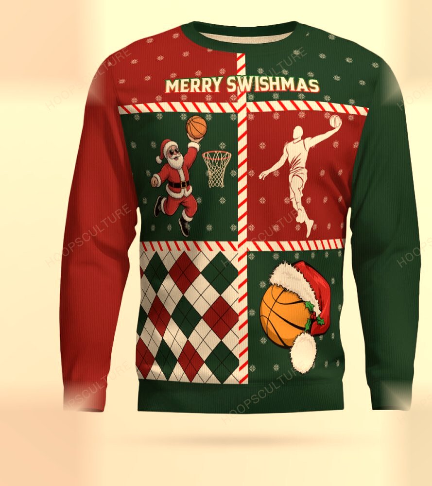 Basketball Legend Slam Dunk Ugly Christmas Sweater - Design Preview