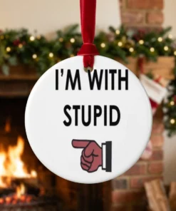 beer hat foam finger i m with stupid shirt custom prints store ornament