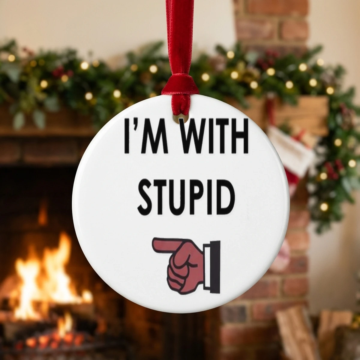 Beer Hat Foam Finger I'M With Stupid Shirt Custom Prints Store T-Shirt - Design Preview