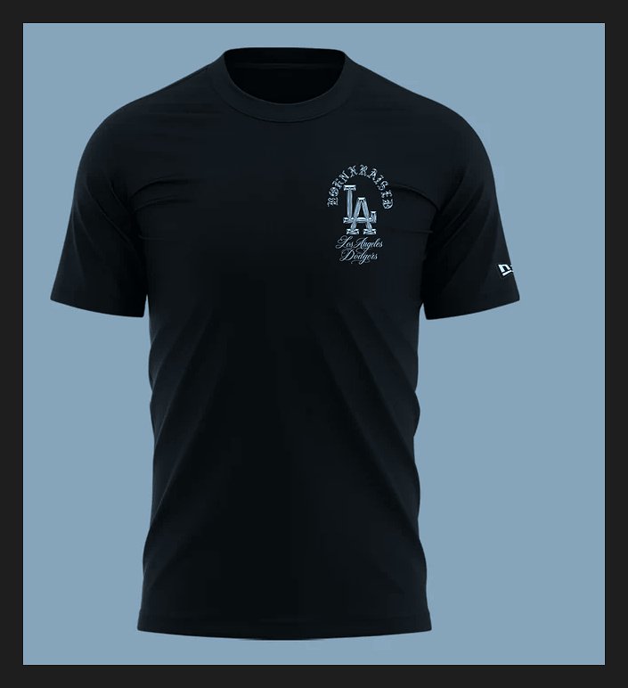 Born X Raised X Los Angeles Dodgers Forever Blue Limited Edition 3D T-Shirt - Design Preview